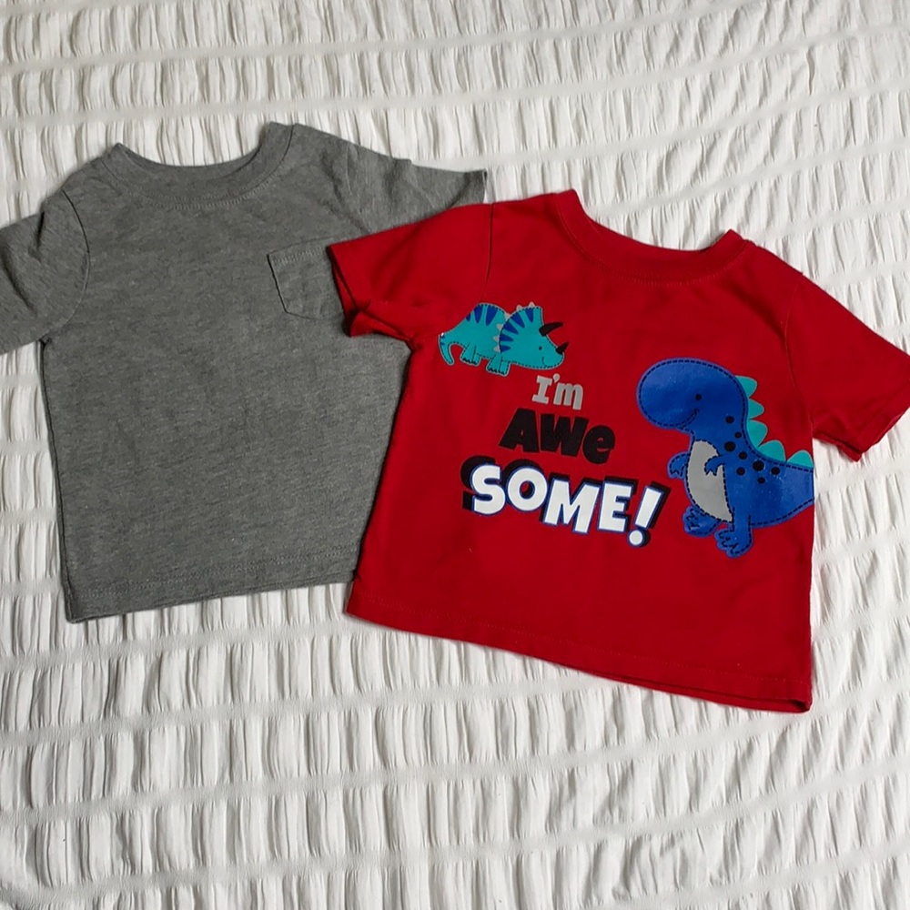 Red/grey baby t-shirts